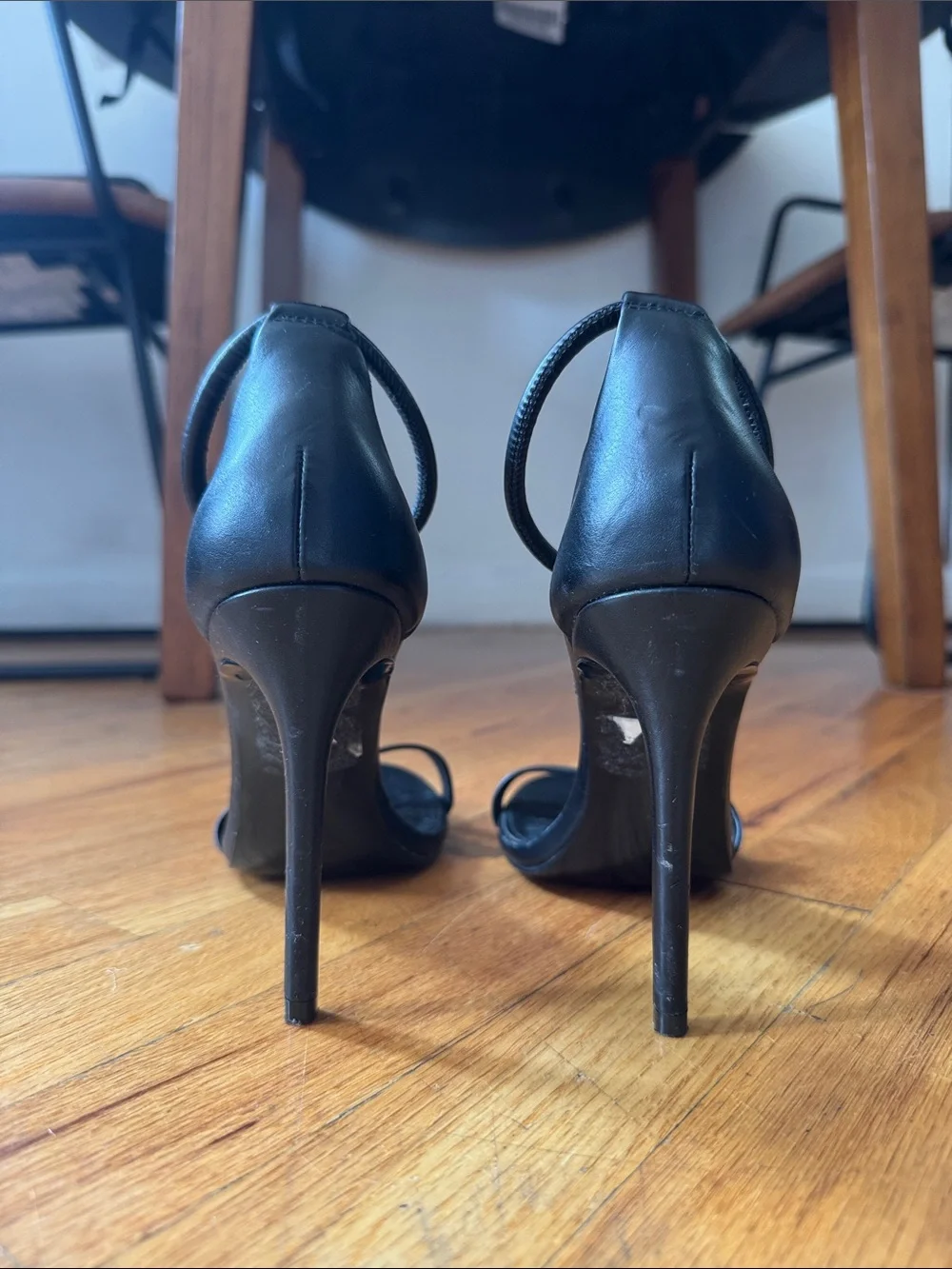 Steve Madden Women's Black Ankle-Strap Stiletto Sandals size 8.5